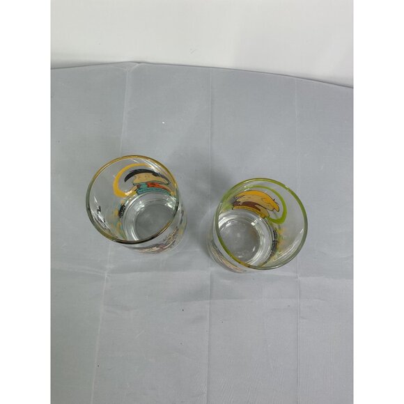 Vintage Flintstones Fred & Barney Character Glass Tumblers Set Of 2 - Picture 3 of 4